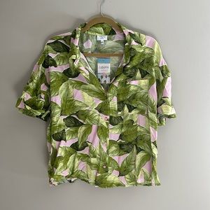 NWT Cabana by Crown & Ivy tropical shirt blouse top M medium women